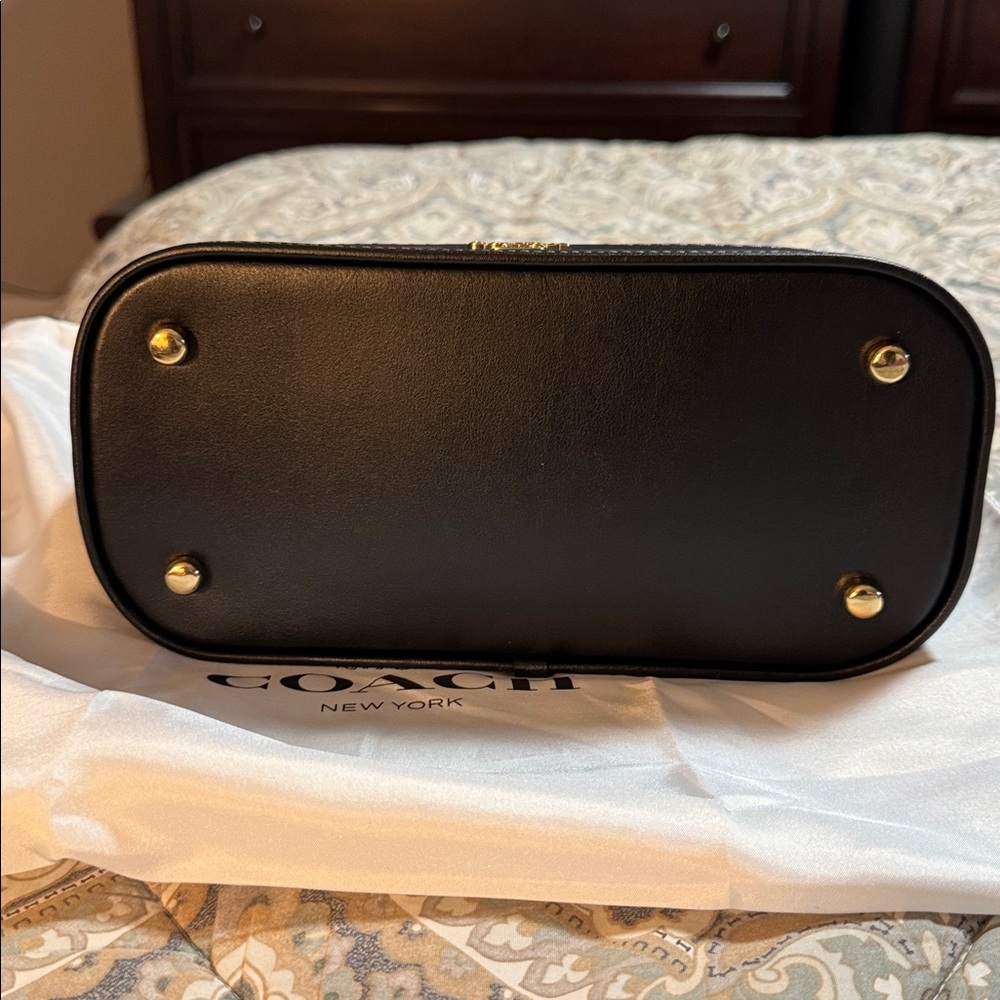 Coach Sabrina Black Leather Satchel - Picture 2 of 5